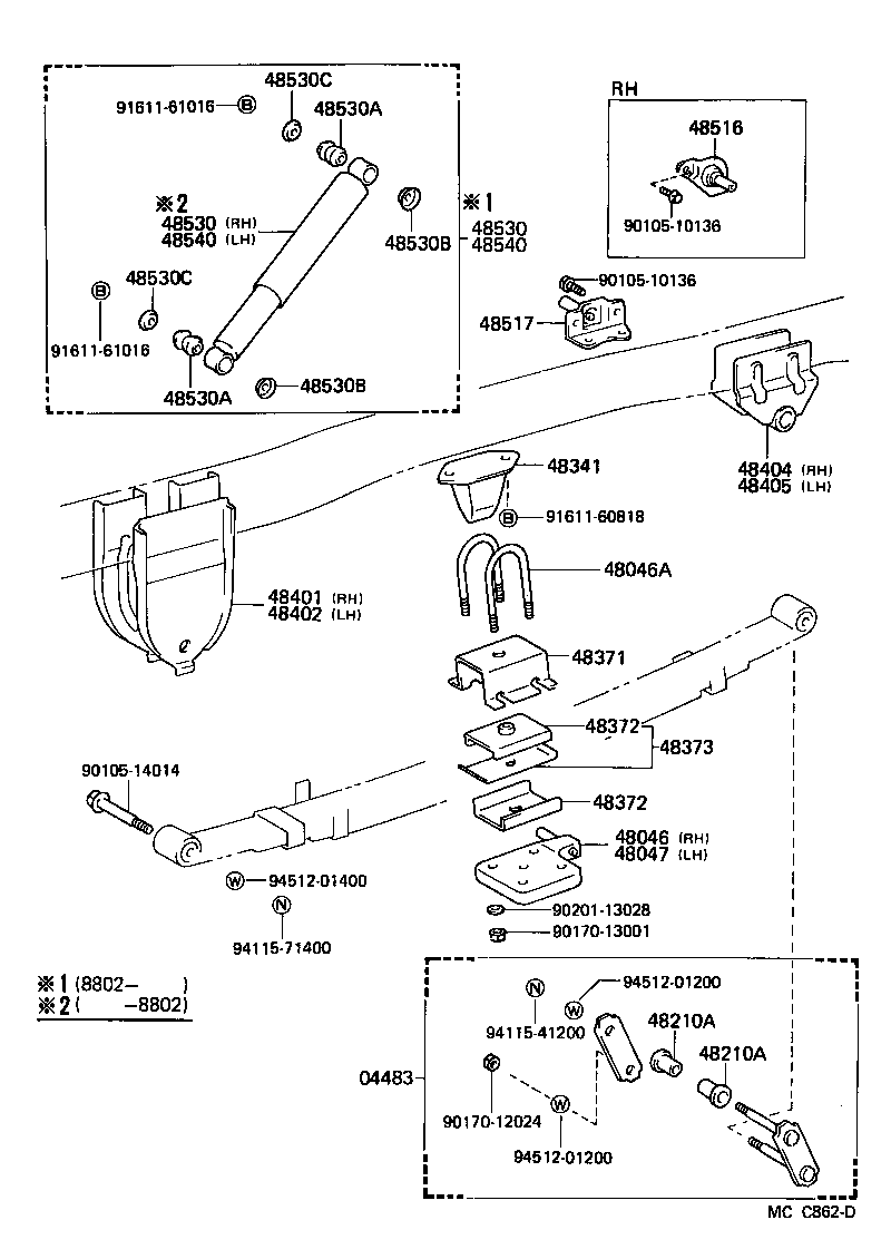48516-27011 BRACKET, REAR SHOCK ABSORBER, UPPER RH product image