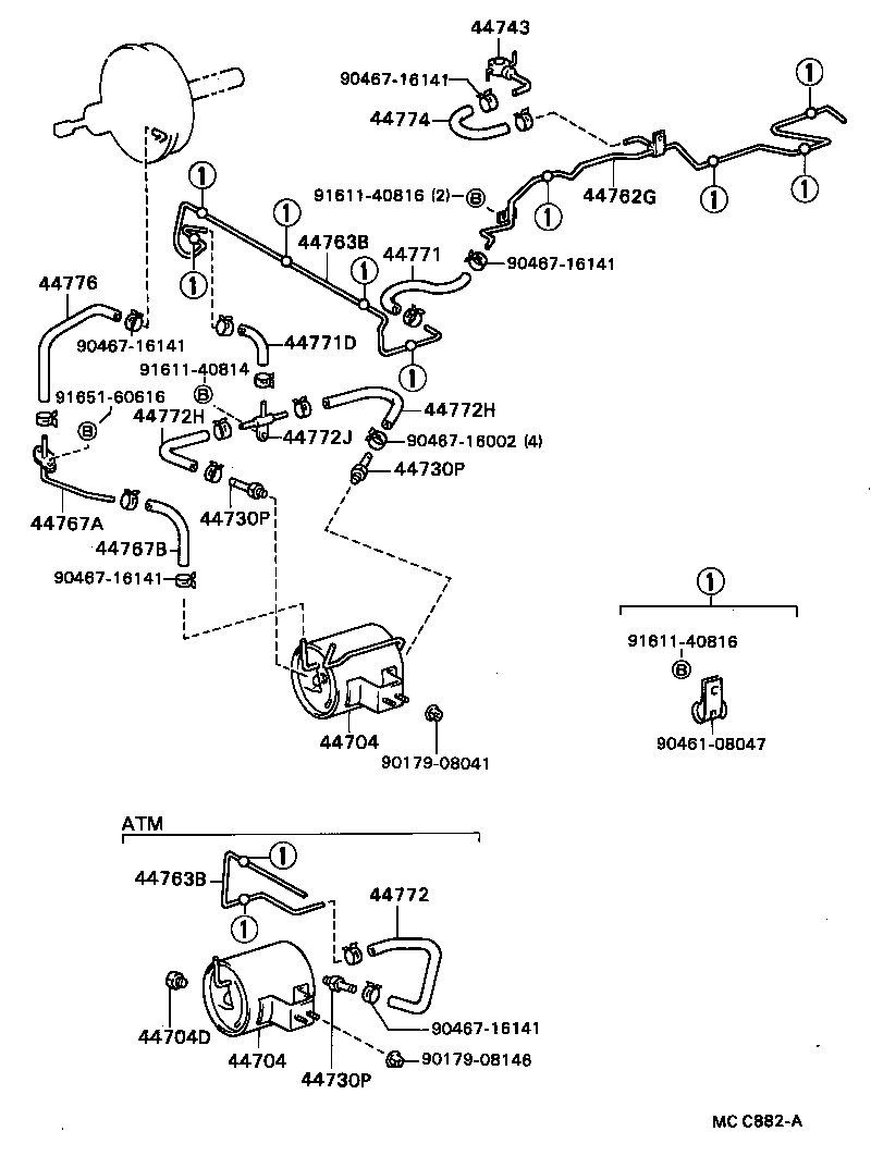 44772-36030 HOSE, CHECK VALVE TO CONNECTOR TUBE product image