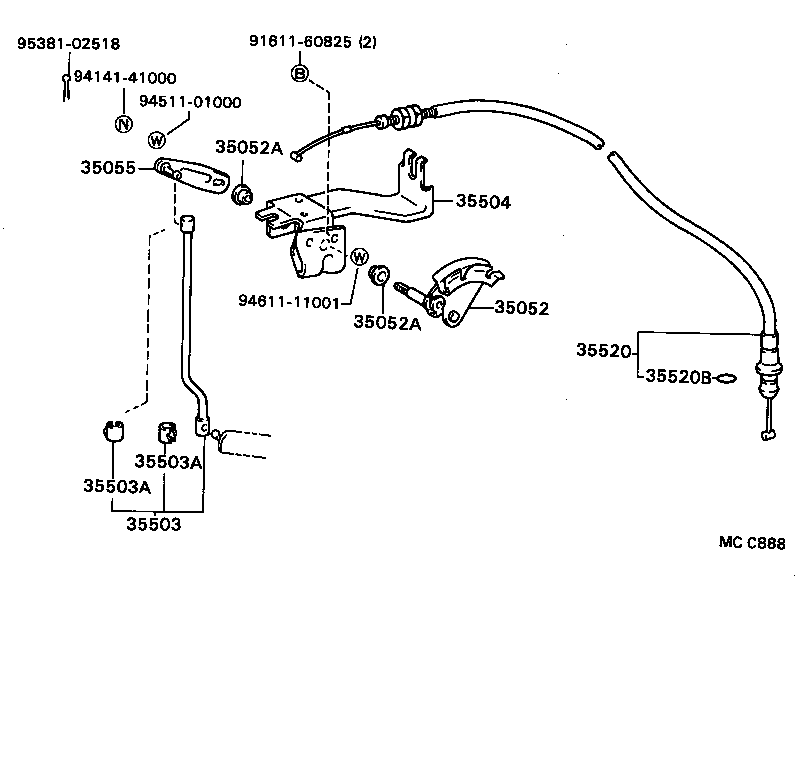 35520-36020 CABLE ASSY, THROTTLE product image