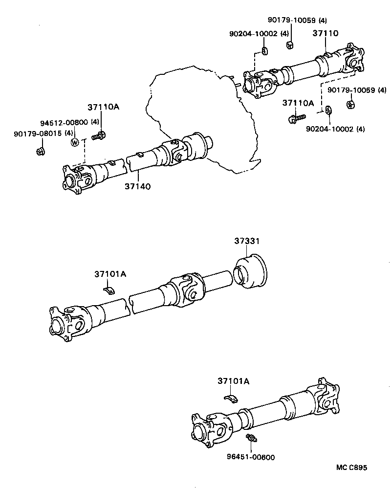 37140-27010 SHAFT ASSY, PROPELLER, FRONT product image