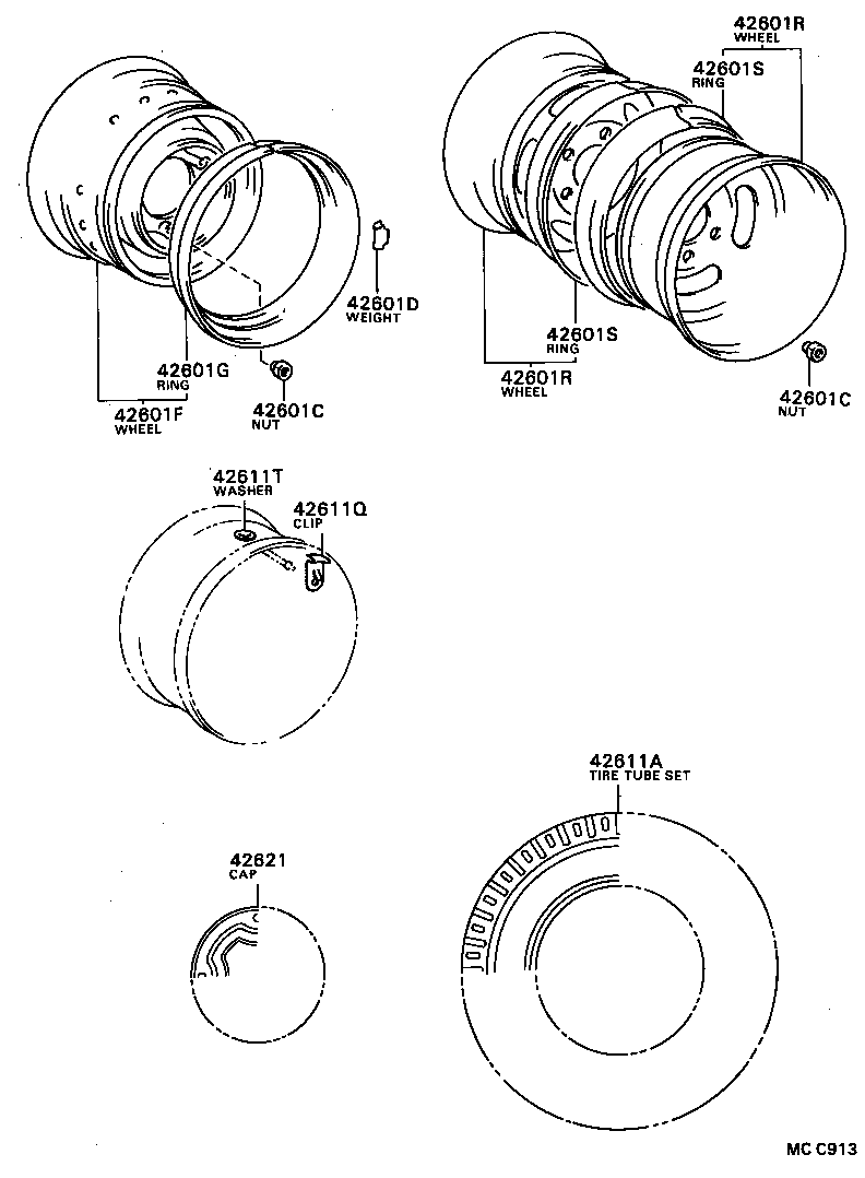 42605-36620 TIRE TUBE SET OR TUBELESS TIRE product image