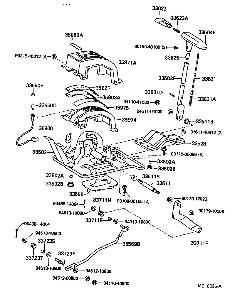 33530-60070 LEVER ASSY, SHIFT (FOR FLOOR SHIFT) product image