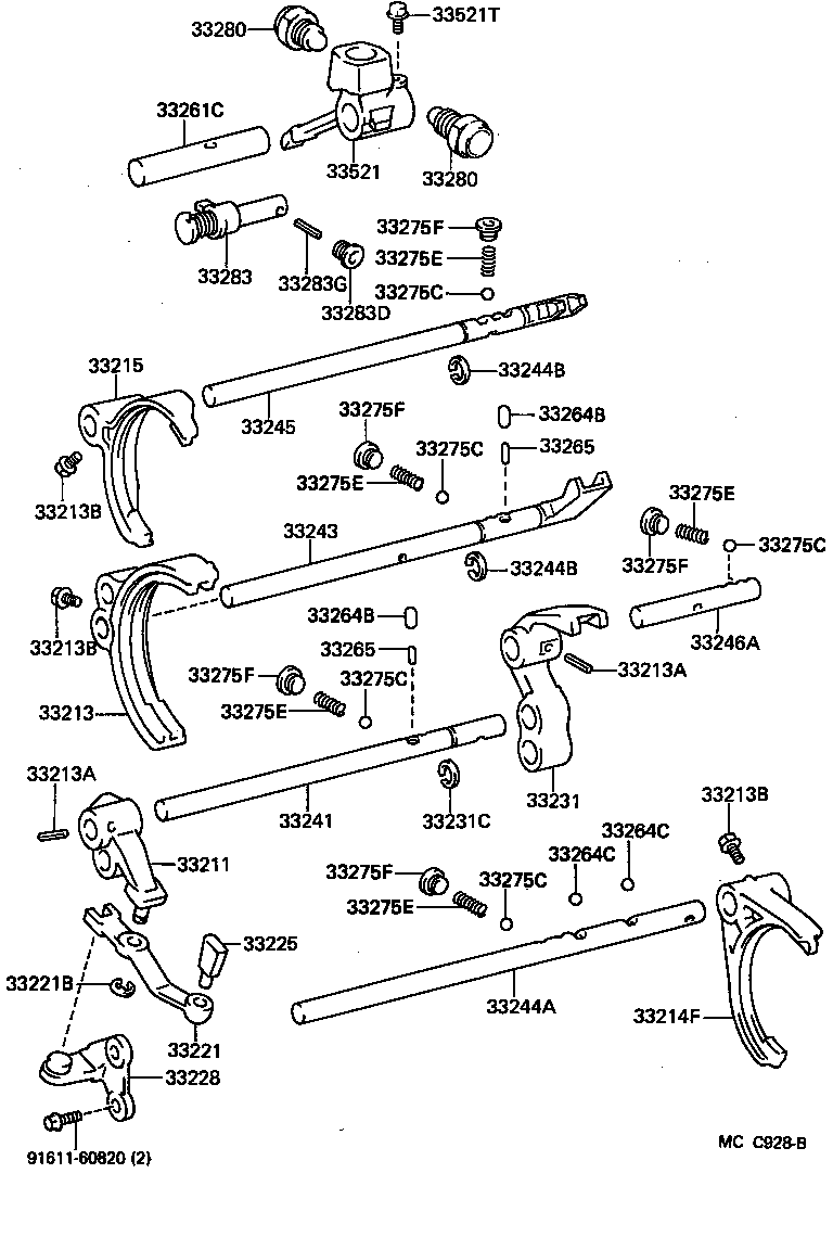 90105-08142 BOLT, SET (FOR SHIFT & SELECT LEVER) product image