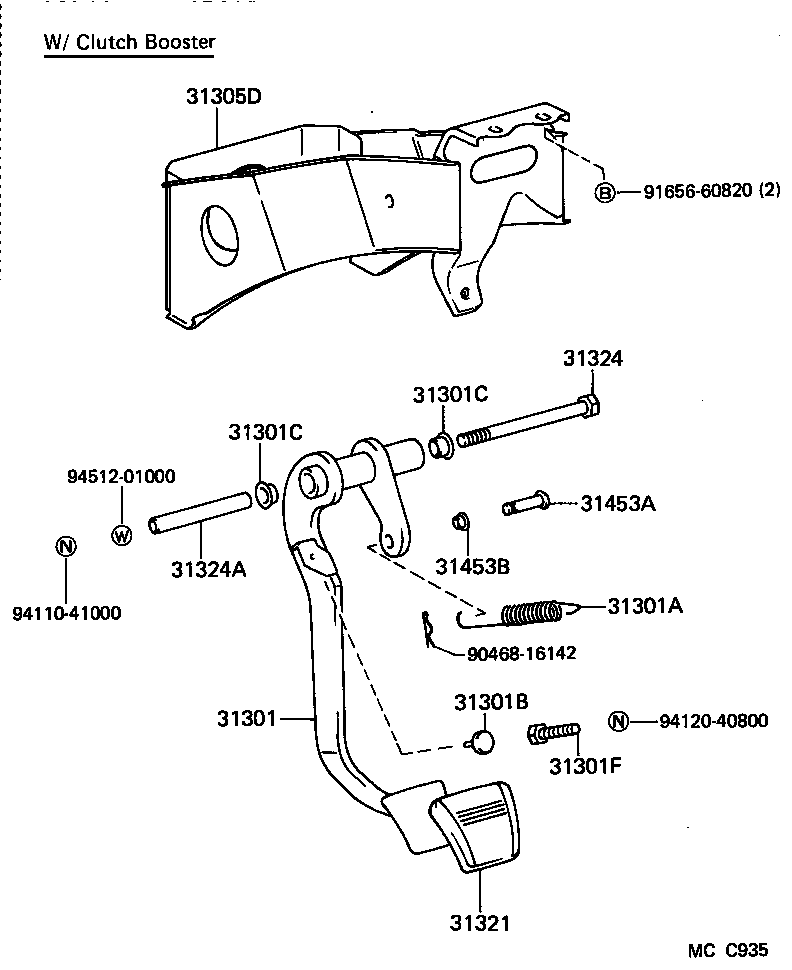 31301-60091 PEDAL SUB-ASSY, CLUTCH product image