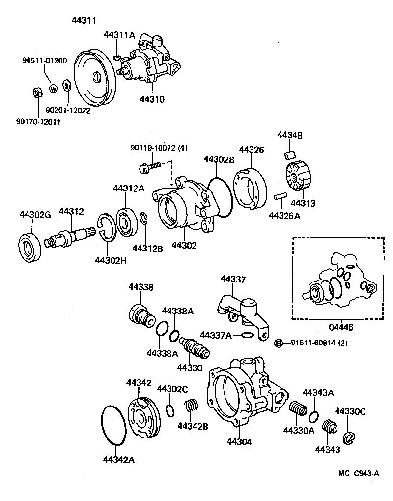 44360-60030 RESERVOIR ASSY, VANE PUMP OIL product image