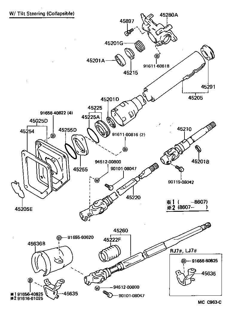 45260-60040 SHAFT ASSY, STEERING INTERMEDIATE, NO.2 product image