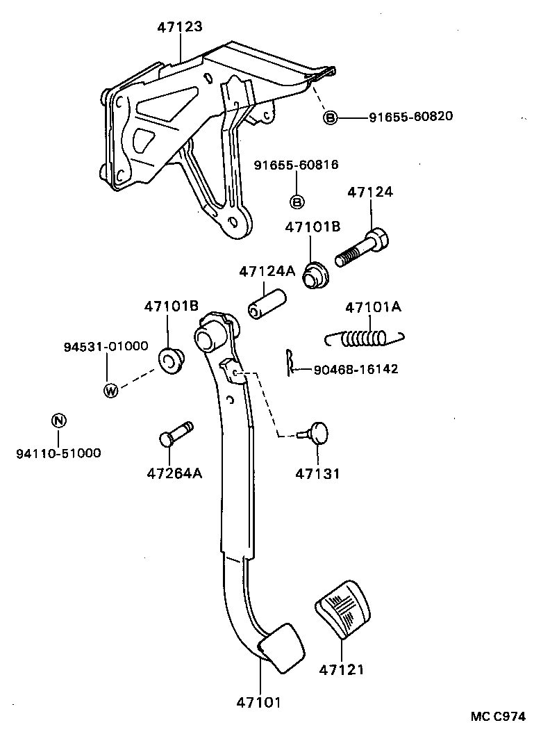 47101-20320 PEDAL SUB-ASSY, BRAKE product image