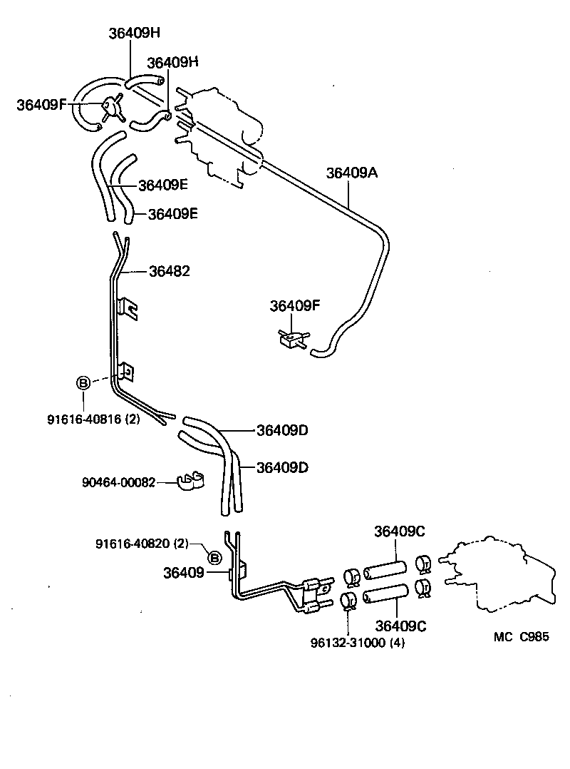 36409-60040 SUPPORT SUB-ASSY, VACUUM TUBE UNION product image