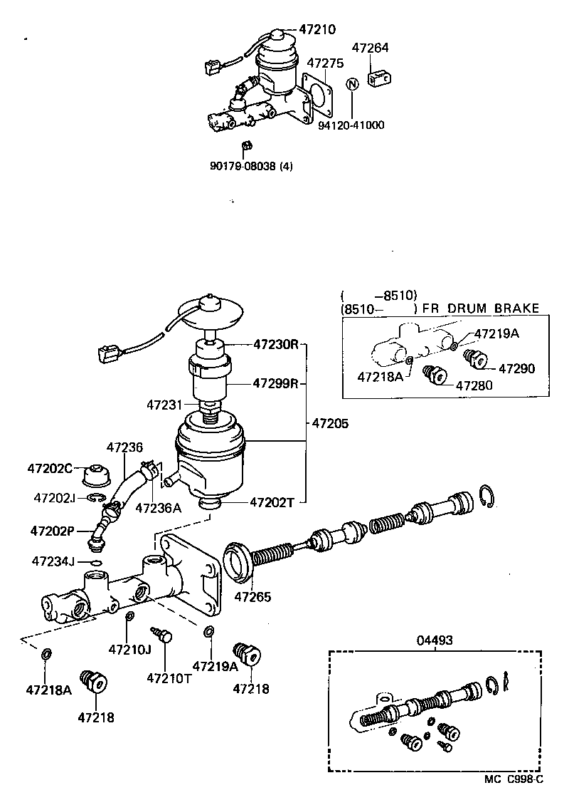 04493-60130 CYLINDER KIT, BRAKE MASTER product image