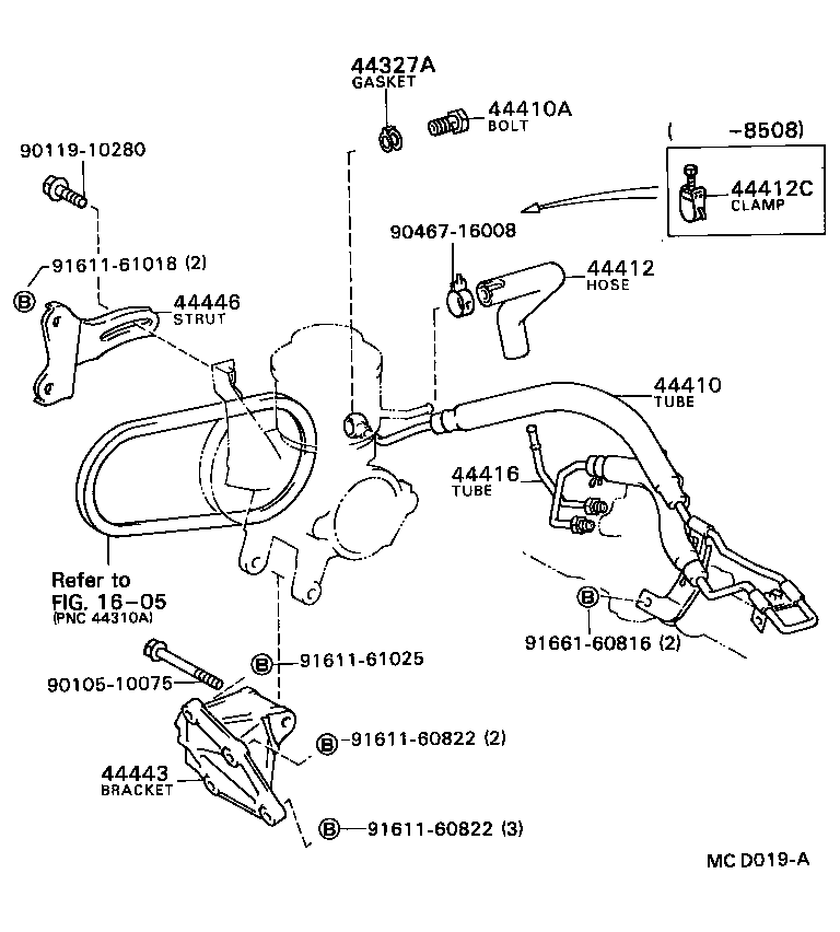 44348-20050 HOSE, OIL RESERVOIR TO PUMP, NO.1 product image
