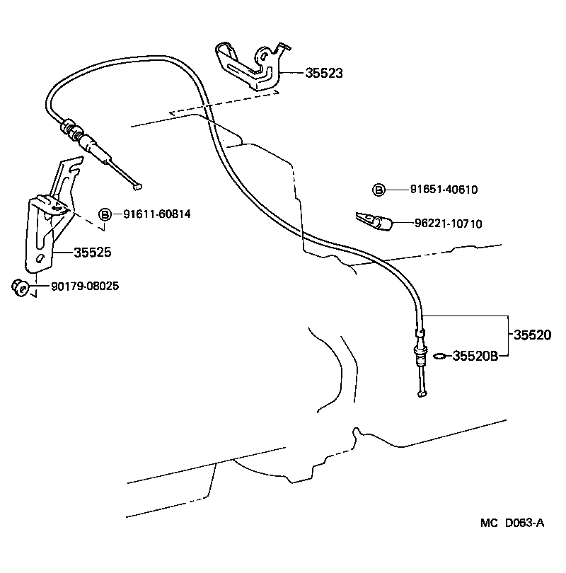 35523-14080 CLAMP, THROTTLE CABLE product image