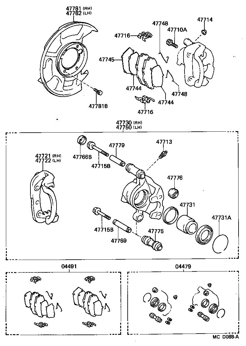 Toyota 04947-14290 FITTING KIT, DISC BRAKE, FRONT