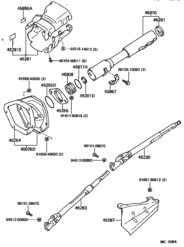 45280-14070 BRACKET ASSY, STEERING COLUMN, UPPER product image