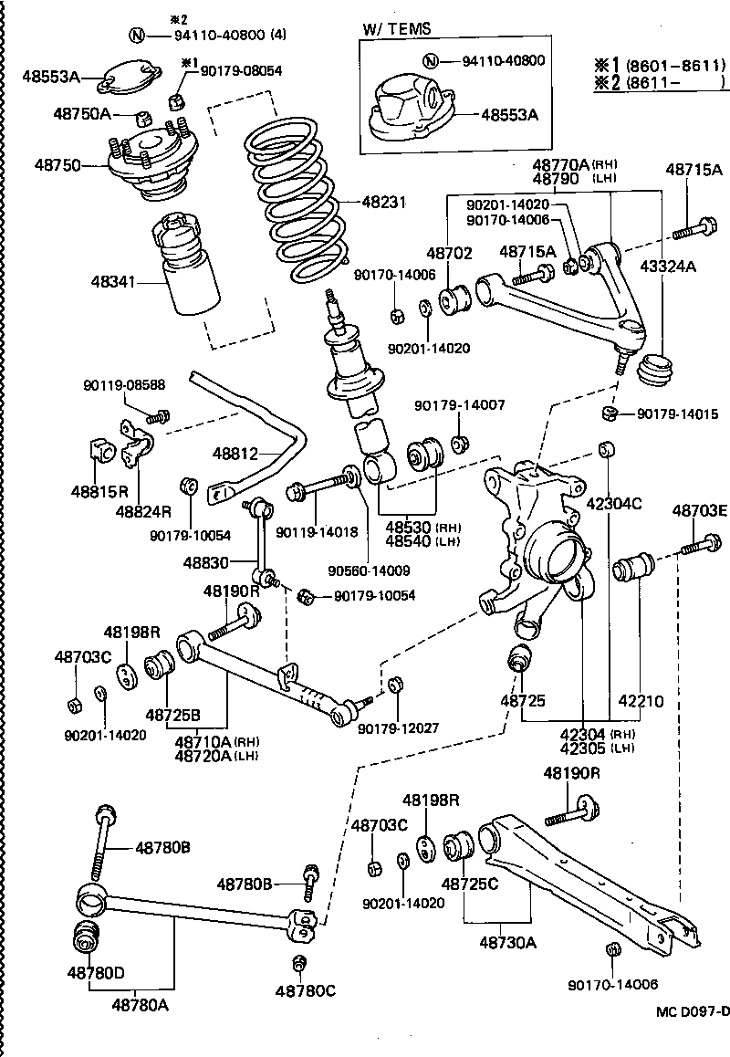 Toyota 90119-14016 BOLT(FOR REAR SUSPENSION ARM)