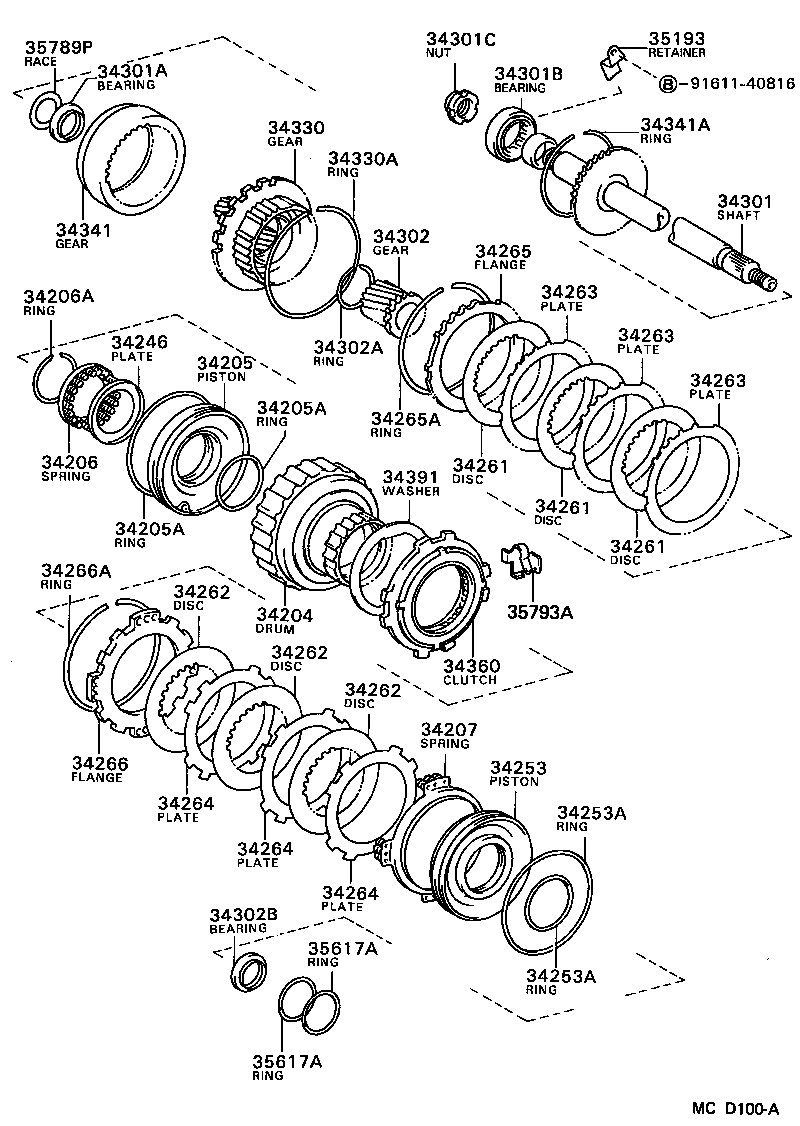 Toyota 34731-32010 GEAR, OVERDRIVE PLANETARY RING