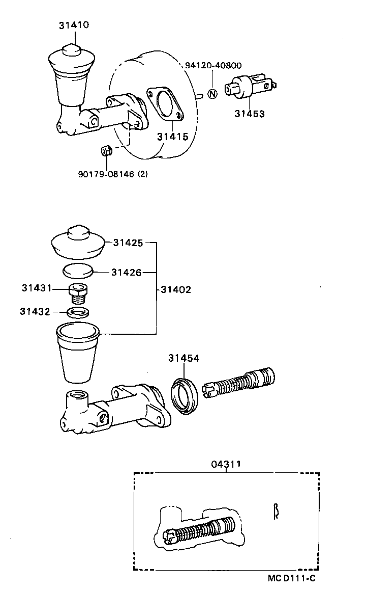 31401-36032 CYLINDER ASSY, CLUTCH MASTER product image