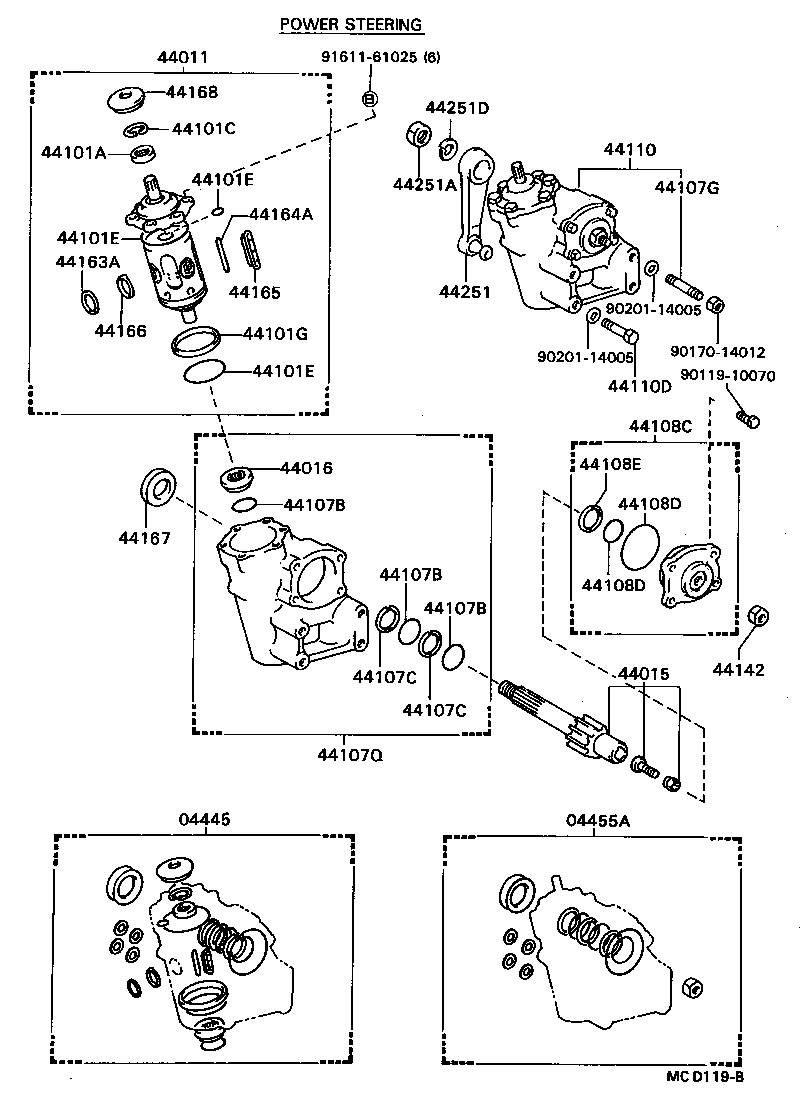 04445-25050 GASKET KIT, POWER STEERING GEAR(FOR RECIRCULATING BALL) product image