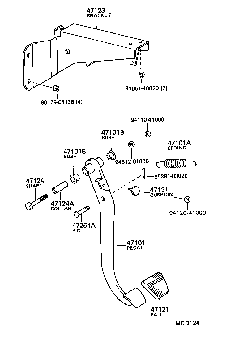 55155-90F00 BRACKET, BRAKE PEDAL product image