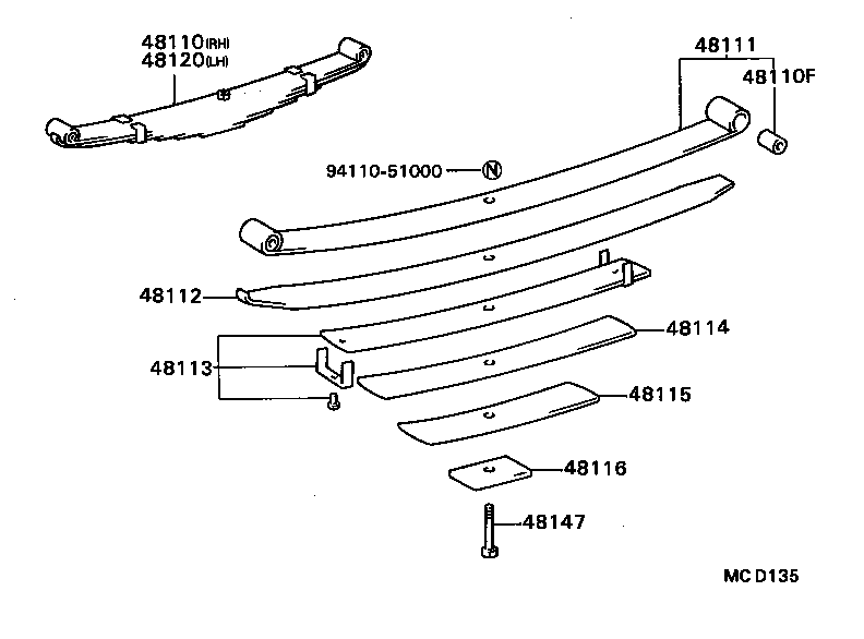 48101-3B121 LEAF, FRONT SPRING, NO.1 product image
