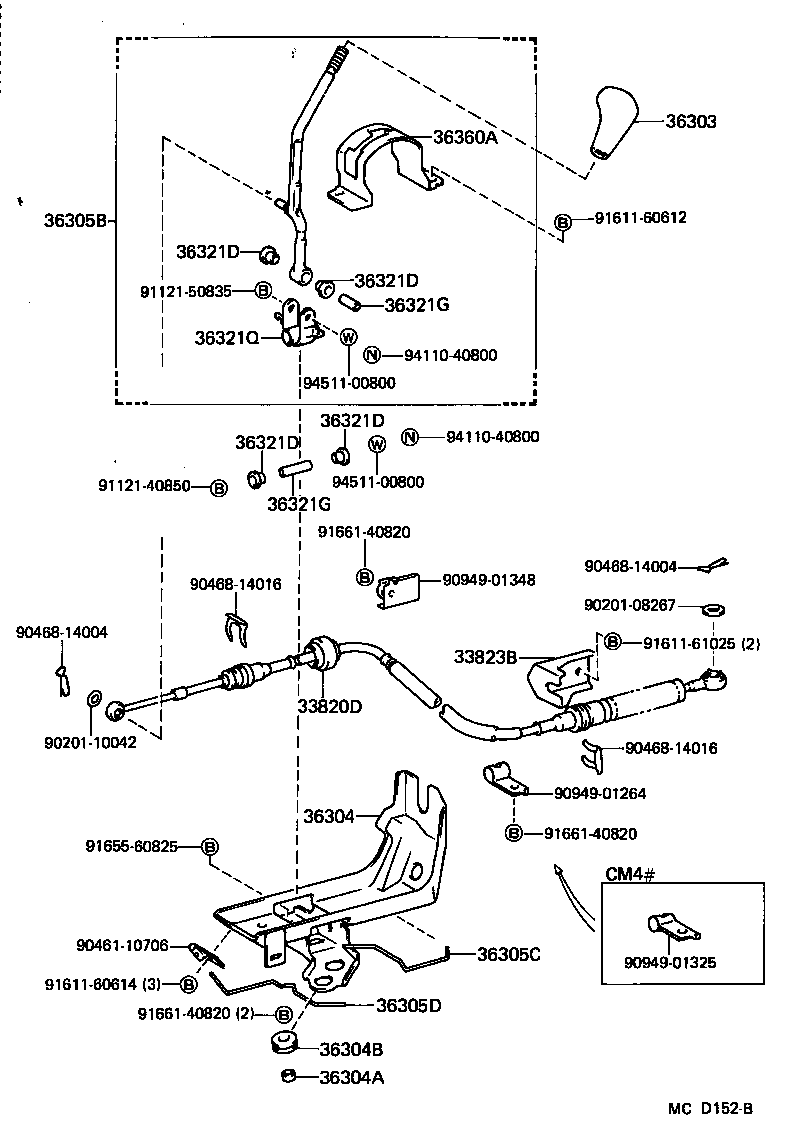 33820-27051 CABLE ASSY, TRANSFER CONTROL product image