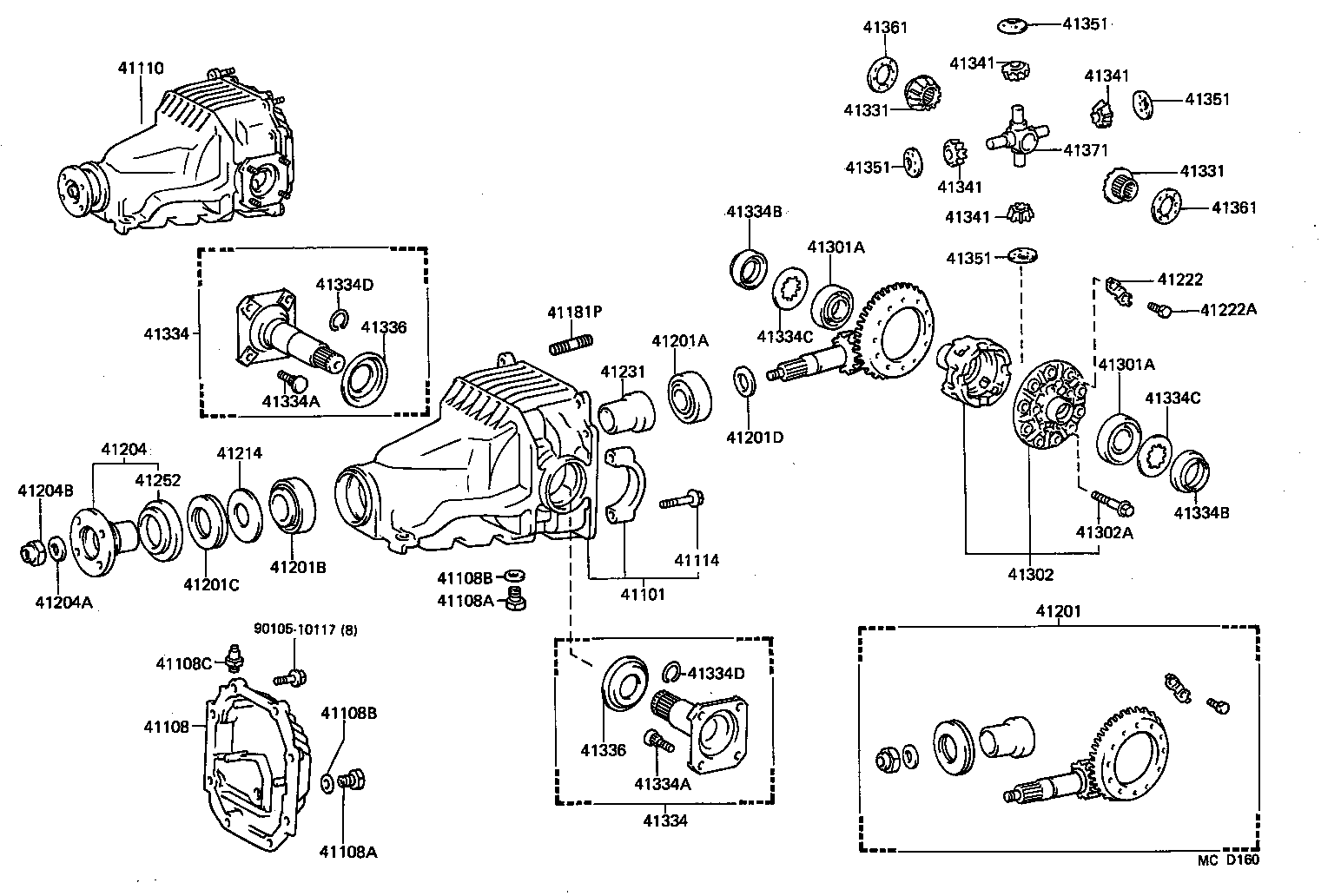 41101-14050 CARRIER SUB-ASSY, DIFFERENTIAL, REAR product image