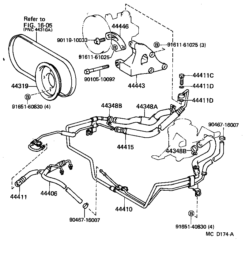 44348-27060 HOSE, OIL RESERVOIR TO PUMP, NO.1 product image