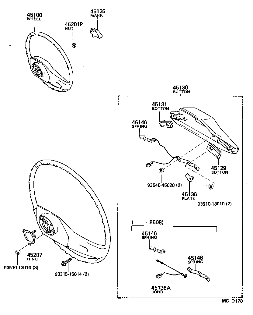 45116-22040 ORNAMENT, STEERING WHEEL, NO.1 product image
