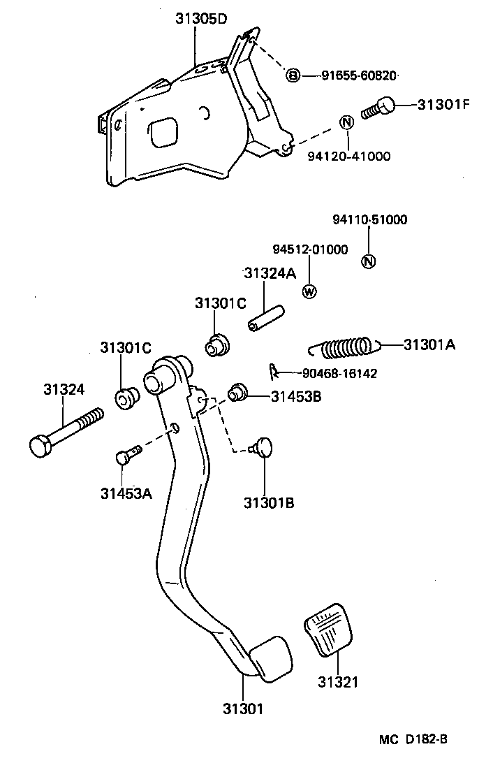 31301-14100 PEDAL SUB-ASSY, CLUTCH product image