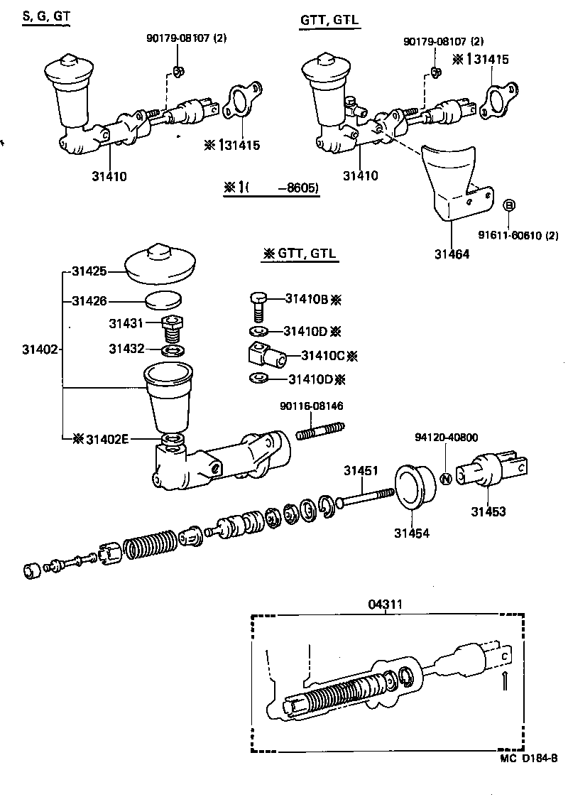 31410-14211 CYLINDER ASSY, CLUTCH MASTER product image