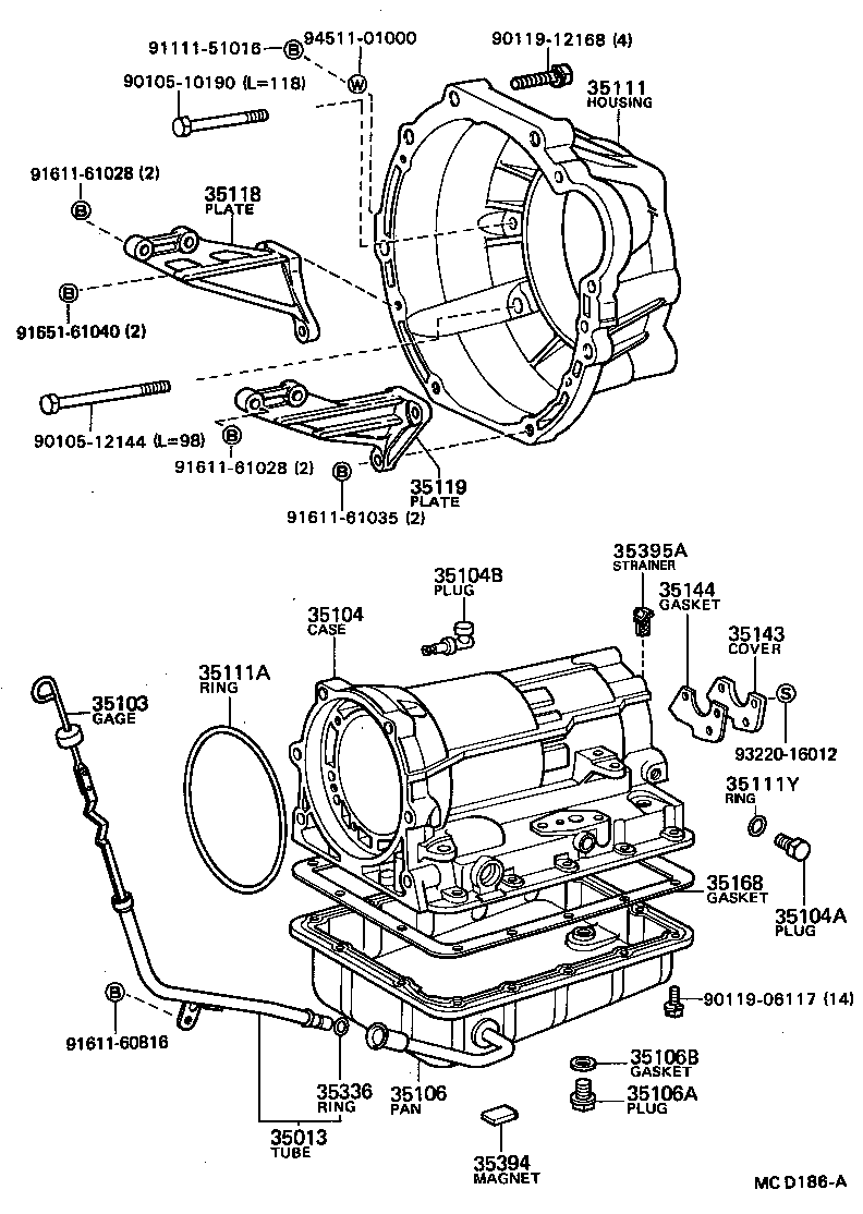 35013-24030 TUBE SUB-ASSY, TRANSMISSION OIL FILLER product image