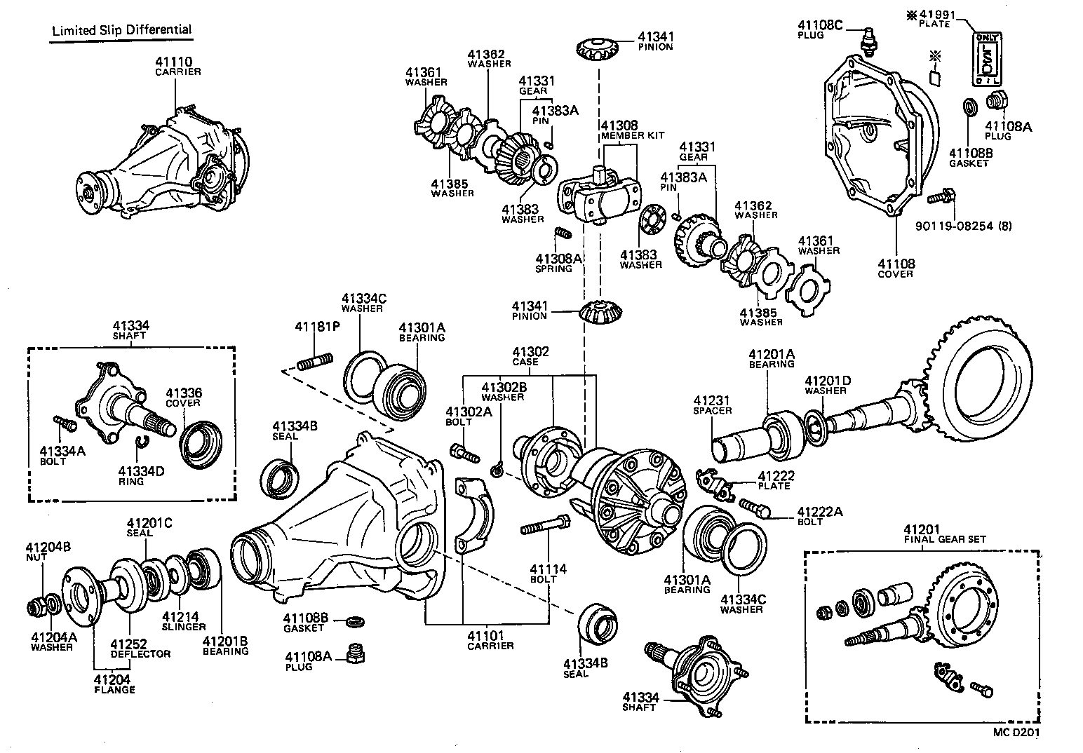 41101-14050 CARRIER SUB-ASSY, DIFFERENTIAL, REAR product image