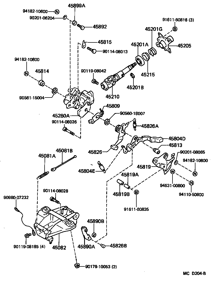 45280-14070 BRACKET ASSY, STEERING COLUMN, UPPER product image