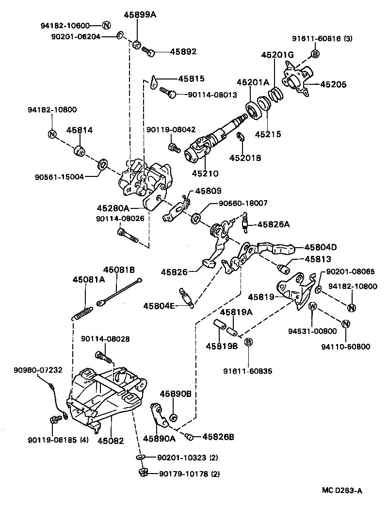 45220-24040 SHAFT ASSY, STEERING INTERMEDIATE product image