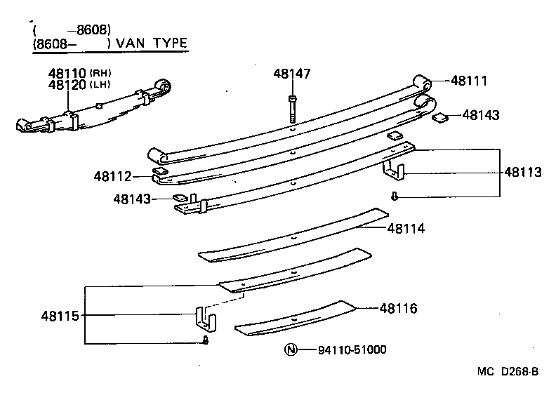 48412-60021 BRACKET, FRONT SPRING(FOR REAR RH) product image