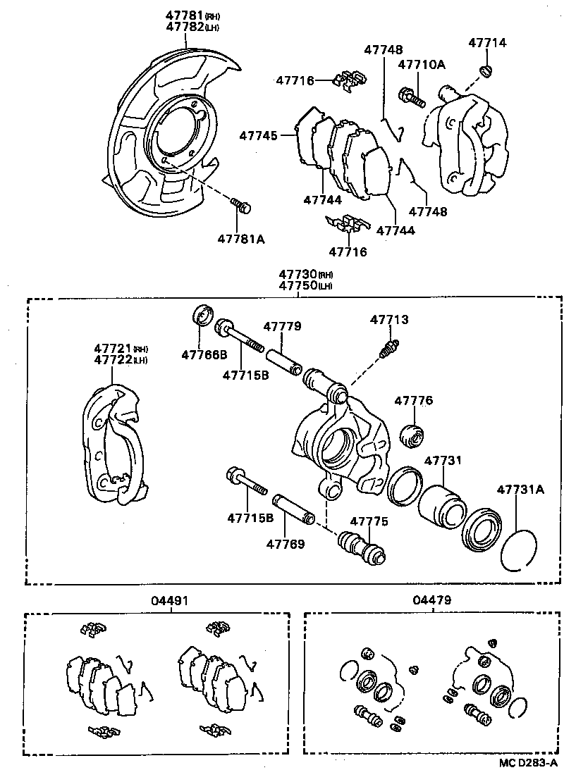 04491-14190 PAD KIT, DISC BRAKE, FRONT product image