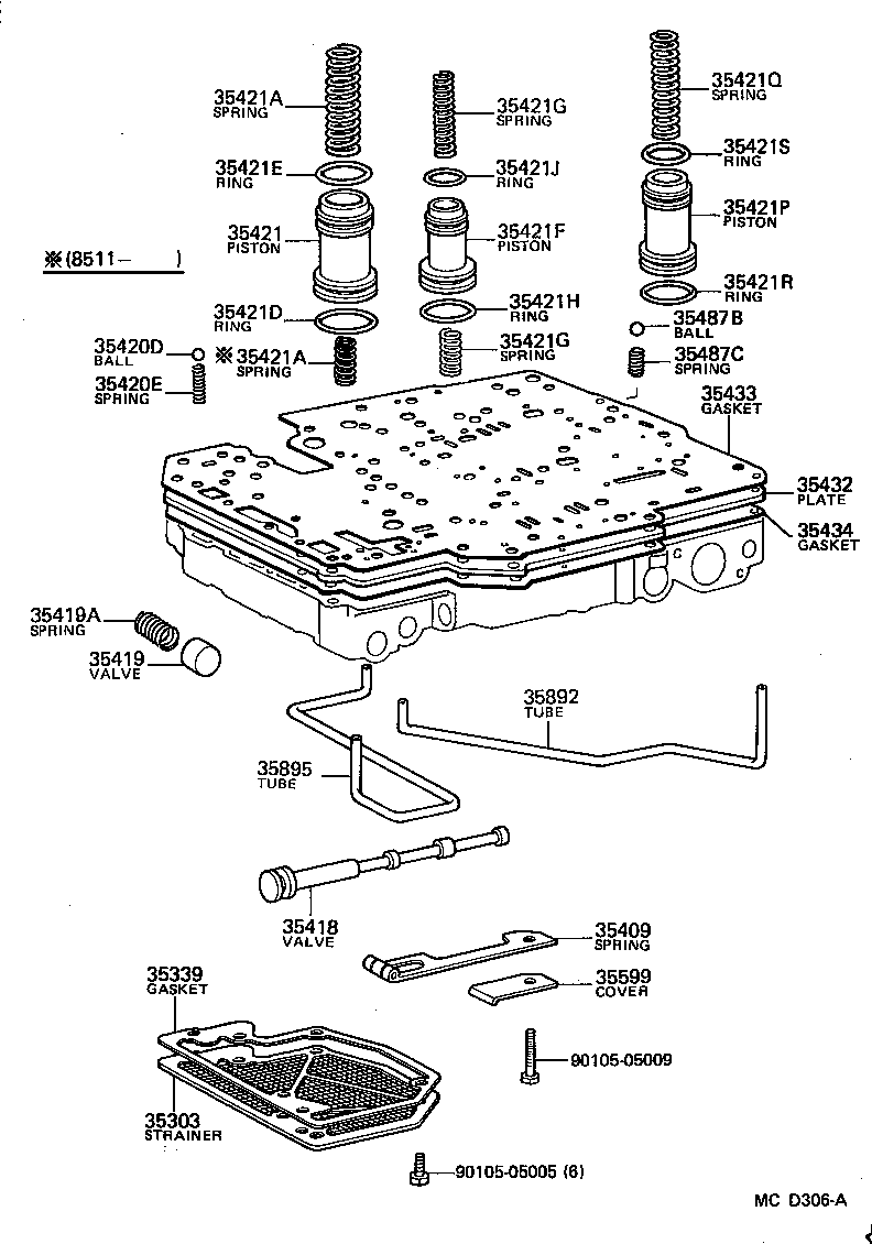 35432-30172 PLATE, VALVE BODY, NO.1 product image