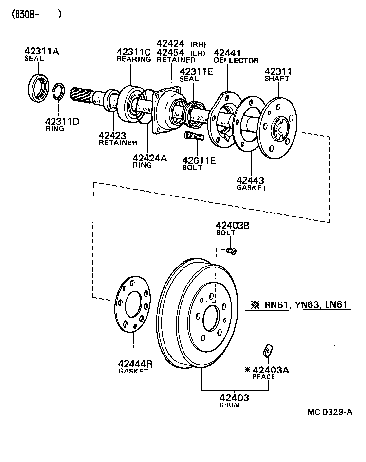 42311-35140 SHAFT, REAR AXLE product image