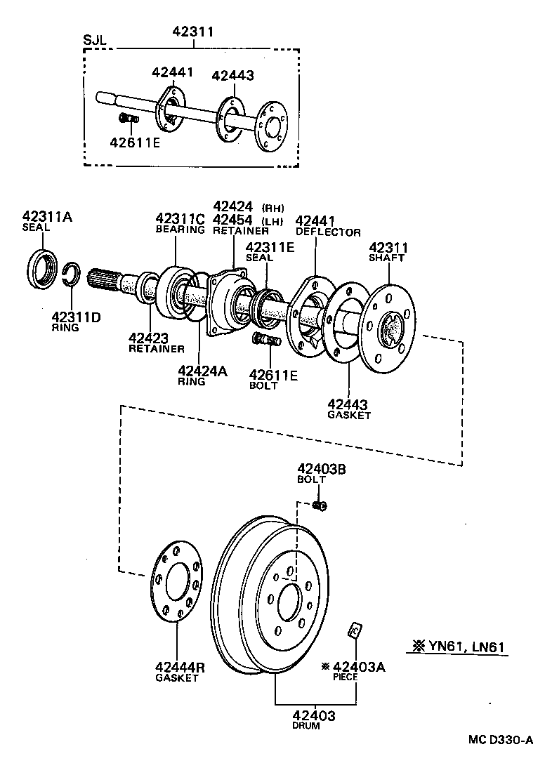 42301-35010 SHAFT, REAR AXLE product image