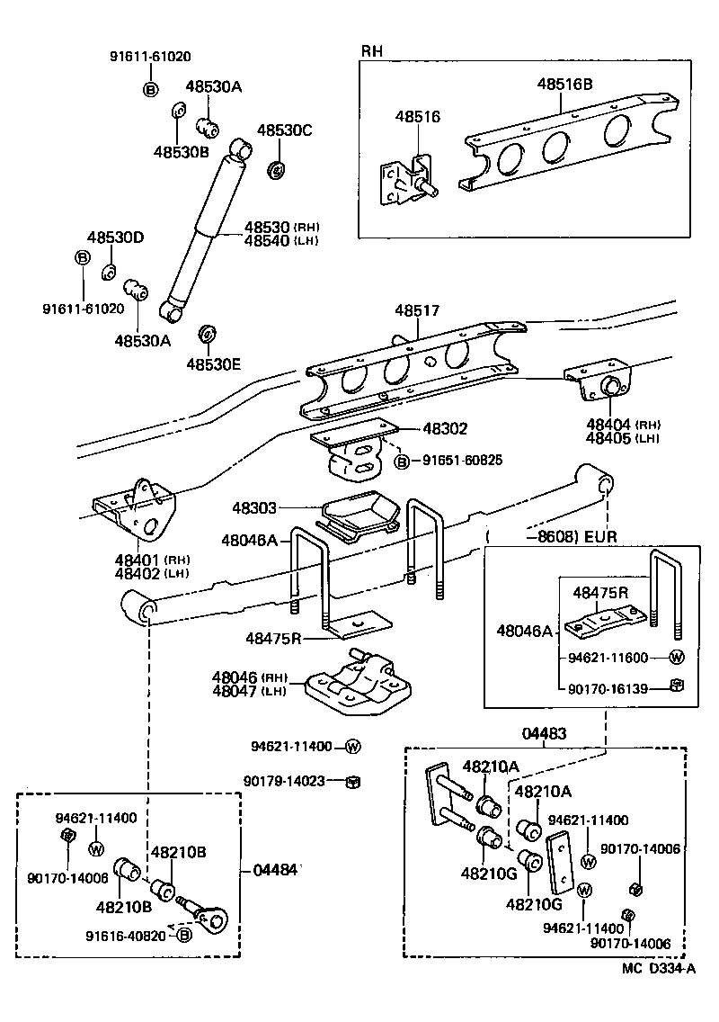 48416-25080 BRACKET SUB-ASSY, REAR SPRING, REAR RH product image
