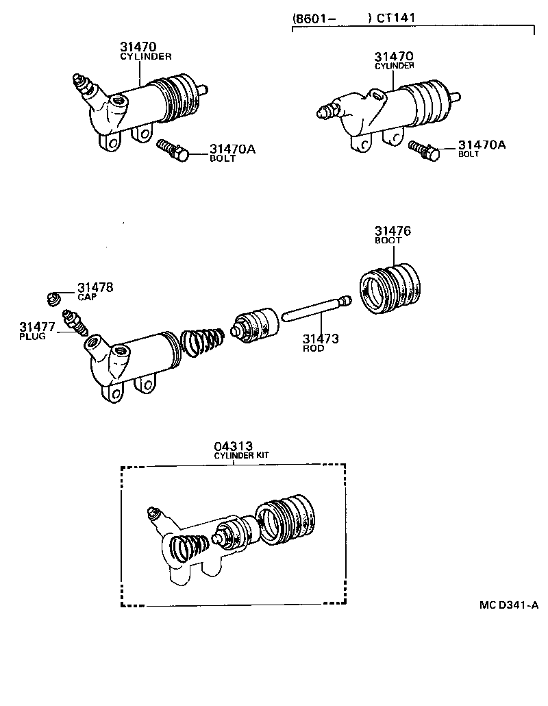 31470-20191 CYLINDER ASSY, CLUTCH RELEASE product image