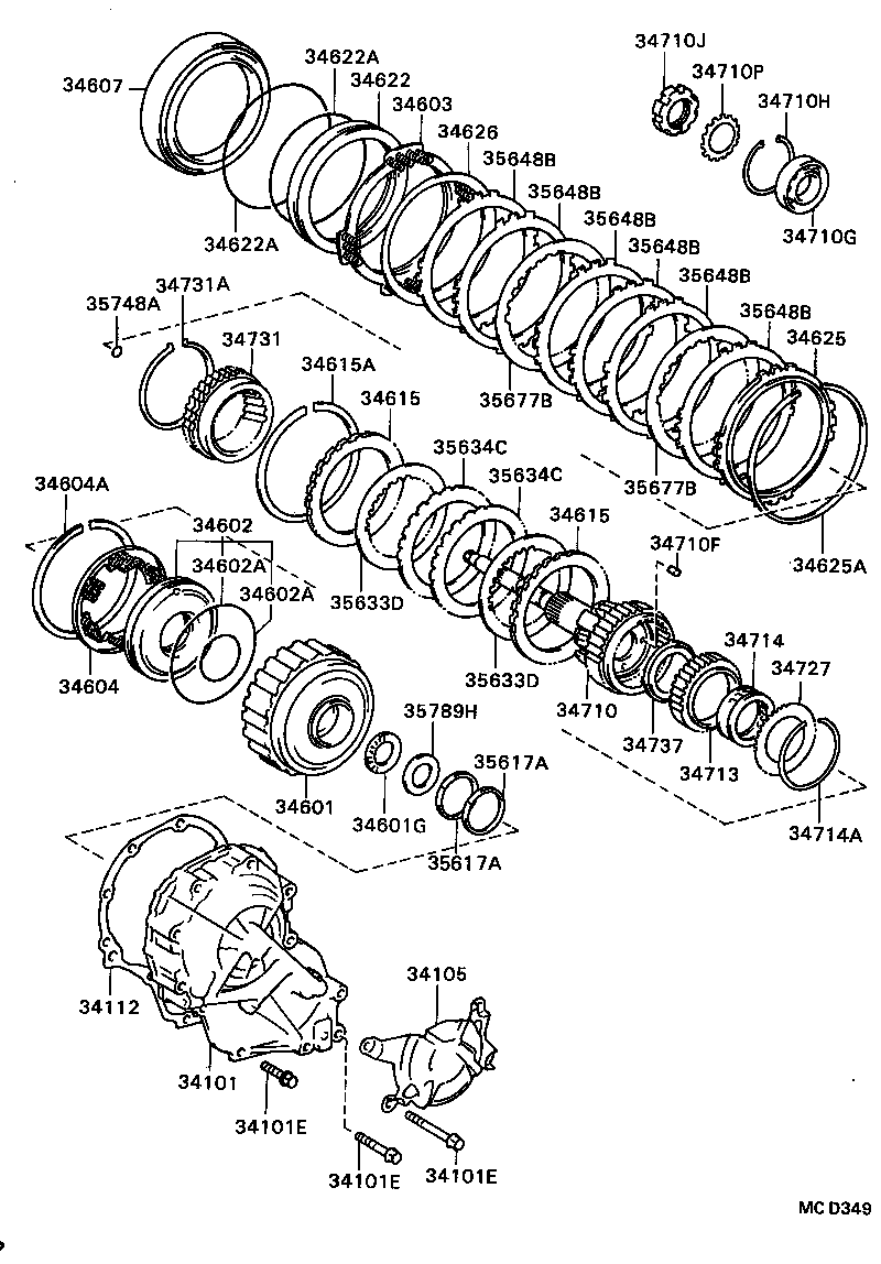 34603-20010 SPRING SUB-ASSY, OVERDRIVE BRAKE RETURN product image