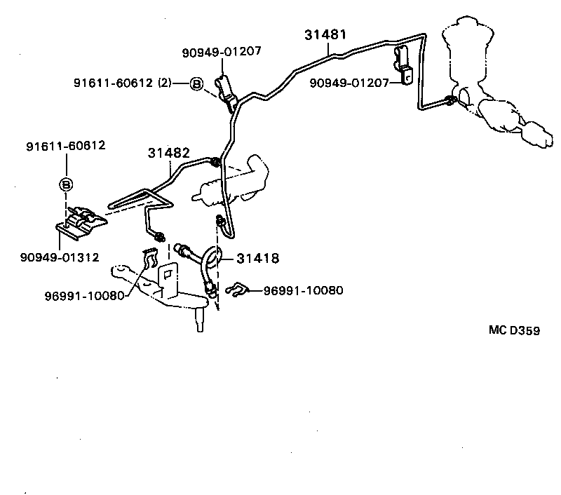 31484-16010 BRACKET, FLEXIBLE HOSE(FOR CLUTCH) product image