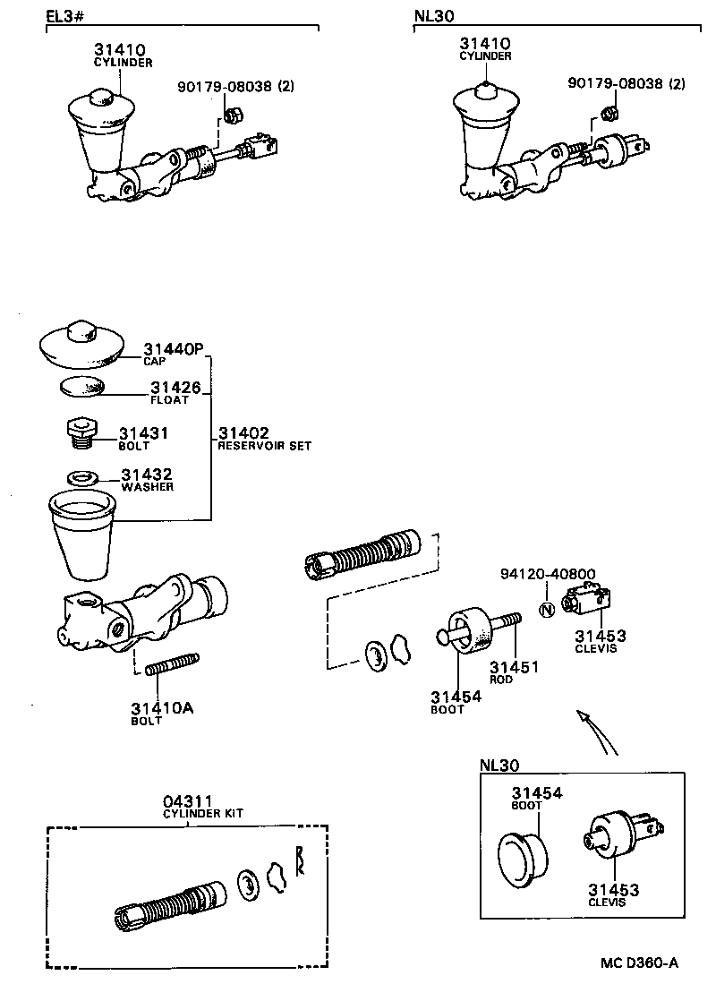 31410-16010 CYLINDER ASSY, CLUTCH MASTER product image