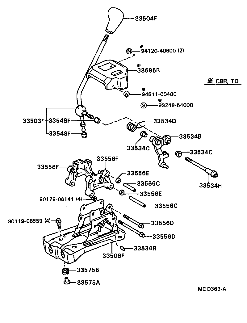33503-16210 LEVER SUB-ASSY, SHIFT(FOR FLOOR SHIFT) product image