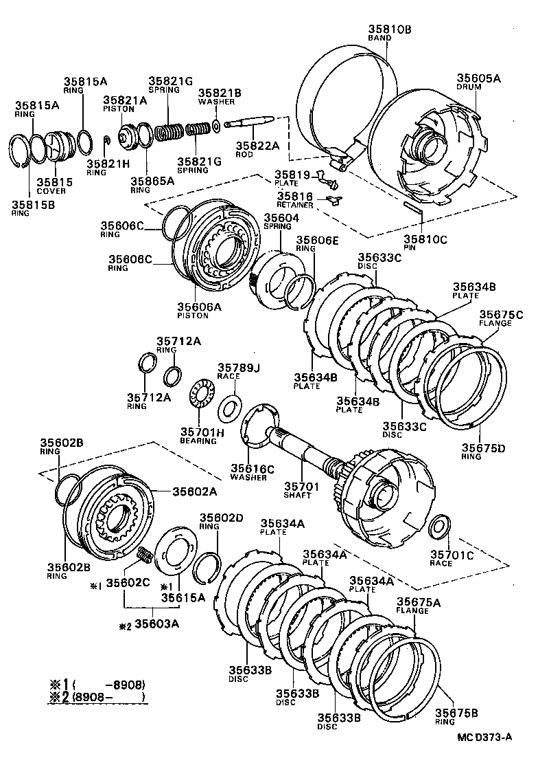 Toyota 35603-32020 SPRING SUB-ASSY, FORWARD CLUTCH RETURN