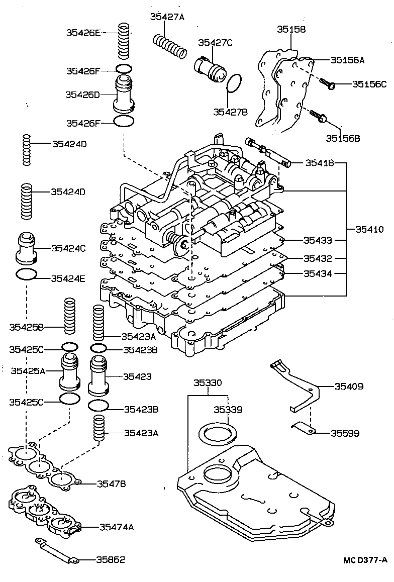35410-16032 BODY ASSY, TRANSMISSION VALVE product image