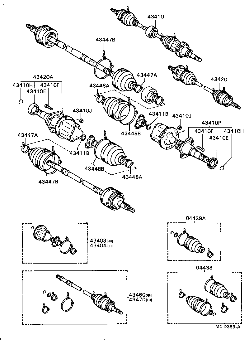 43470-19145 SHAFT ASSY, FRONT DRIVE OUTBOARD JOINT, LH product image