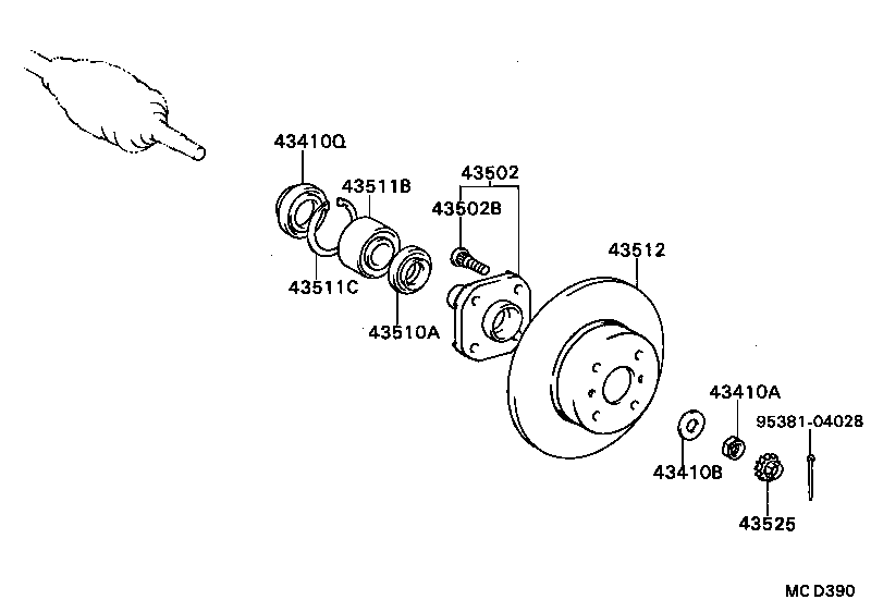 43512-16040 DISC, FRONT product image
