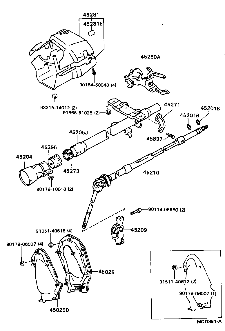 45210-16100 SHAFT ASSY, STEERING MAIN product image
