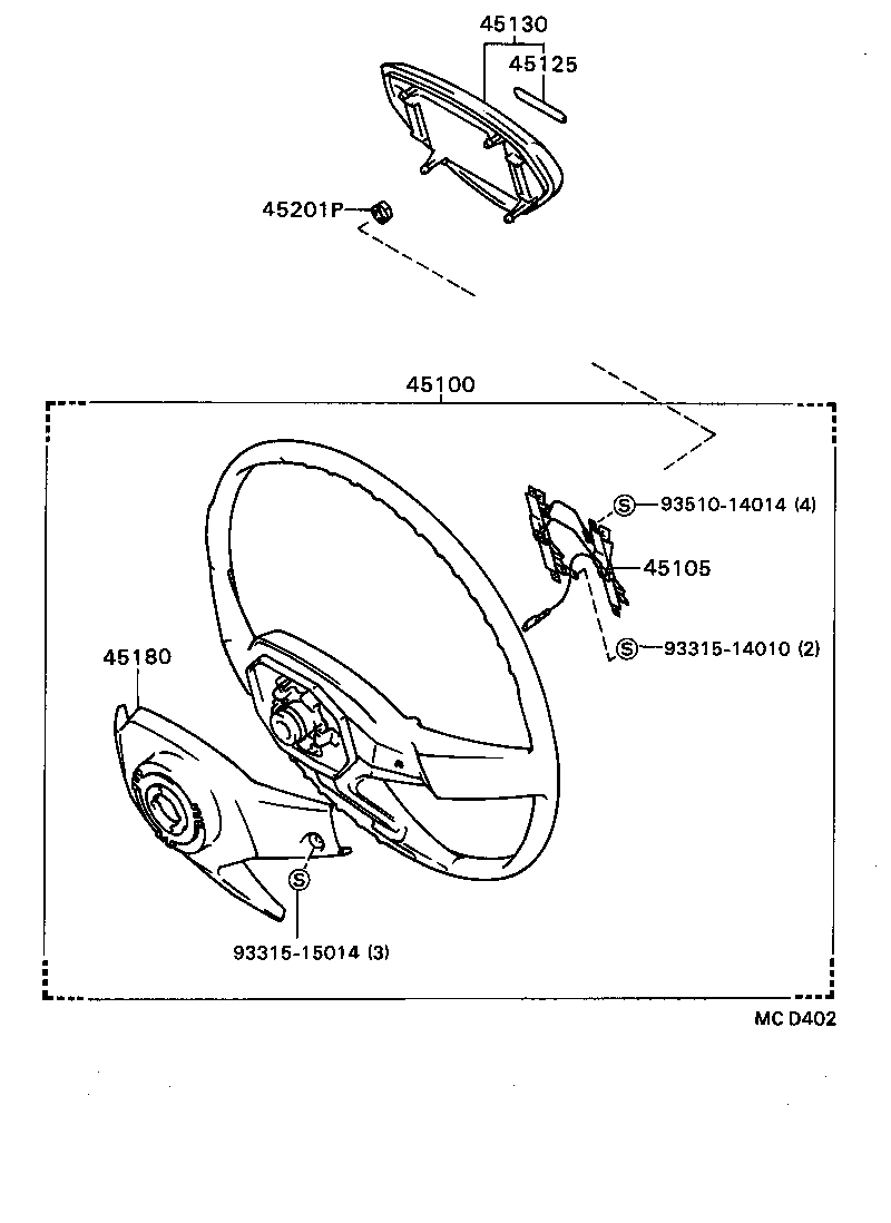 45125-16320 MARK, STEERING WHEEL PAD product image